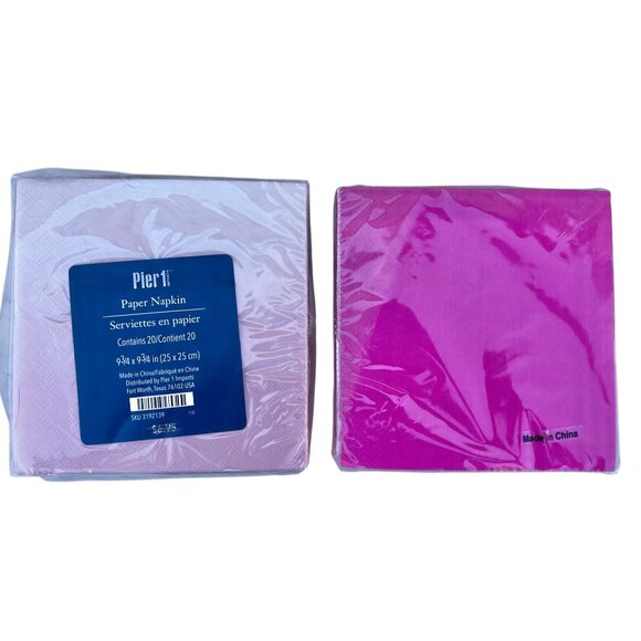 Paper Napkins Set Of Pier One “Save Water Cocktail" & "Golf Goddess" Pink/Gold - Picture 3 of 3